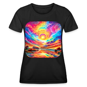 Psychedelisches Motiv IV - Frauen Funktions-T-Shirt - Schwarz - Vorne - AI Model Female 172 light (172cm)