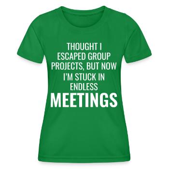 Travail Mèmes Bureau-Humour Lieu De Travail Drôle - T-shirt sport Femme - vert - Devant - AI Model Female 172 dark (172cm)
