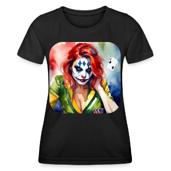 Cool Harlequin Poker Gothic Girl - Women's Functional T-Shirt - black - Front - AI Model Female 172 light (172cm)