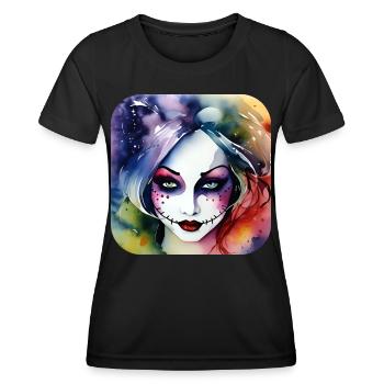 Cool Harlequin Gothic Girl - Women's Functional T-Shirt - black - Front - AI Model Female 172 light (172cm)