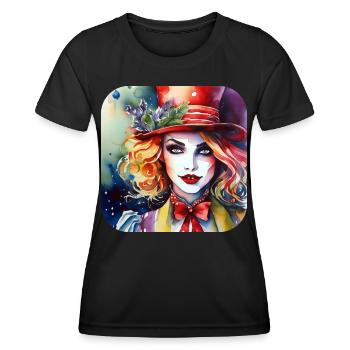 Cool Harlequin Poker Gothic Girl - Women's Functional T-Shirt - black - Front - AI Model Female 172 light (172cm)