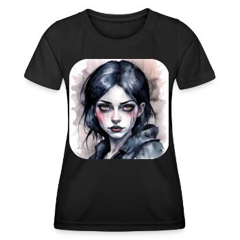 Fille punk gothique cool - T-shirt sport Femme - noir - Devant - AI Model Female 172 light (172cm)