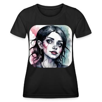 Cooles Gothic Punk Girl - Frauen Funktions-T-Shirt - Schwarz - Vorne - AI Model Female 172 light (172cm)