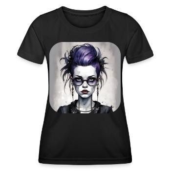Fille punk gothique cool - T-shirt sport Femme - noir - Devant - AI Model Female 172 light (172cm)
