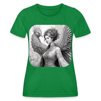 Fantasy Frau mit Phönix - Frauen Funktions-T-Shirt - Kelly Green - Vorne - AI Model Female 172 dark (172cm)