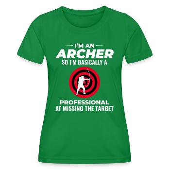 Archery Targets Archer Bullseye Shooting Sport - Women's Functional T-Shirt - kelly green - Front - AI Model Female 172 dark (172cm)