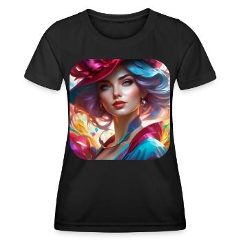 Cooles Steampunk Girl mit Hut - Frauen Funktions-T-Shirt - Schwarz - Vorne - AI Model Female 172 light (172cm)