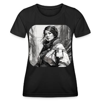 Cooles Fantasy Girl - Frauen Funktions-T-Shirt - Schwarz - Vorne - AI Model Female 172 light (172cm)