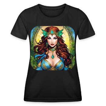 Super-héroïne fantastique cool - T-shirt sport Femme - noir - Devant - AI Model Female 172 light (172cm)