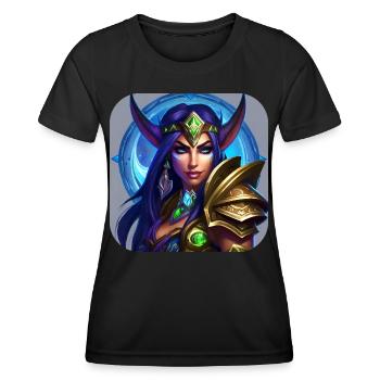 Stolze Fantasy Elfenkriegerin - Frauen Funktions-T-Shirt - Schwarz - Vorne - AI Model Female 172 light (172cm)