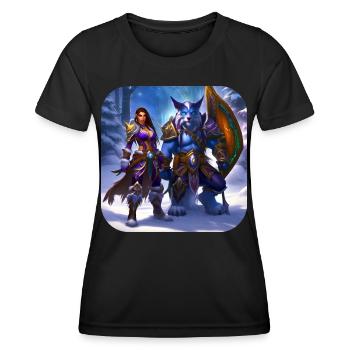 Stolze Fantasy Elfenkriegerin - Frauen Funktions-T-Shirt - Schwarz - Vorne - AI Model Female 172 light (172cm)