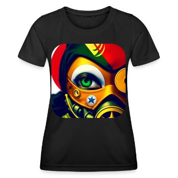 Cool Fantasy Steampunk Girl with Gas Mask - Women's Functional T-Shirt - black - Front - AI Model Female 172 light (172cm)