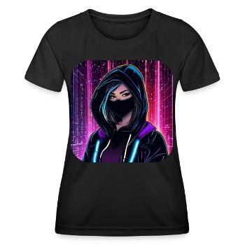 Fille cyberpunk cool VIII - T-shirt sport Femme - noir - Devant - AI Model Female 172 light (172cm)