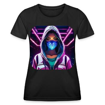 Cool Cyberpunk Girl VI - Women's Functional T-Shirt - black - Front - AI Model Female 172 light (172cm)