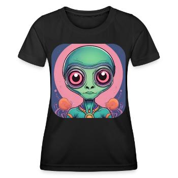 Cute Science Fiction Alien - Women's Functional T-Shirt - black - Front - AI Model Female 172 light (172cm)
