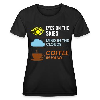 Contrôleur de la circulation aérienne ATC Café Aviation Humour - T-shirt sport Femme - noir - Devant - AI Model Female 172 light (172cm)