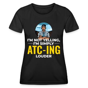 Contrôleur de la circulation aérienne ATC Aviation Humour Avion - T-shirt sport Femme - noir - Devant - AI Model Female 172 light (172cm)