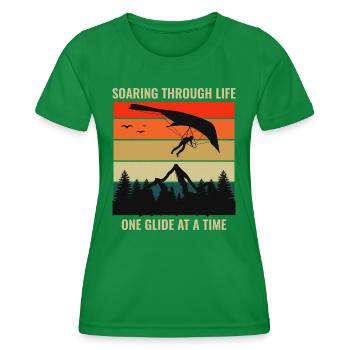 Hang Gliding Air Sports Adventure Soaring Pilot - Women's Functional T-Shirt - kelly green - Front - AI Model Female 172 dark (172cm)