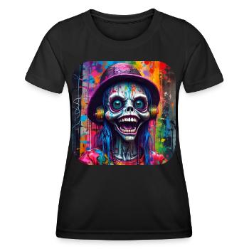 Crâne cool dans le style graffiti - T-shirt sport Femme - noir - Devant - AI Model Female 172 light (172cm)