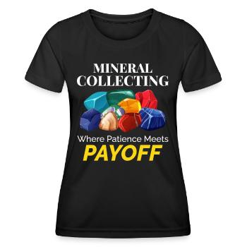 Crystal Collecting Rock Hunting Mineral Collector - Women's Functional T-Shirt - black - Front - AI Model Female 172 light (172cm)