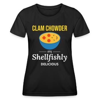 Chaudrée de palourdes, crustacés, soupe de fruits de mer hilarante - T-shirt sport Femme - noir - Devant - AI Model Female 172 light (172cm)