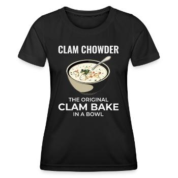 Chaudrée de palourdes, crustacés, soupe de fruits de mer hilarante - T-shirt sport Femme - noir - Devant - AI Model Female 172 light (172cm)