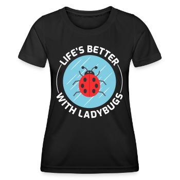 Marienkäfer Insektensammler Entomologie - Frauen Funktions-T-Shirt - Schwarz - Vorne - AI Model Female 172 light (172cm)