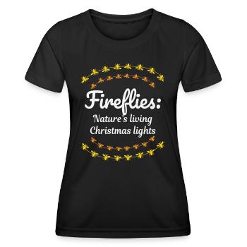 Fireflies Firefly Lightning Bug Insect Christmas - Women's Functional T-Shirt - black - Front - AI Model Female 172 light (172cm)