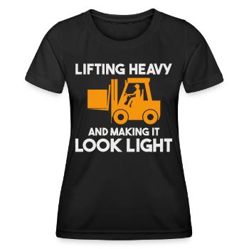 Gabelstaplerfahrer Schwermaschinenfahrer Lustig - Frauen Funktions-T-Shirt - Schwarz - Vorne - AI Model Female 172 light (172cm)