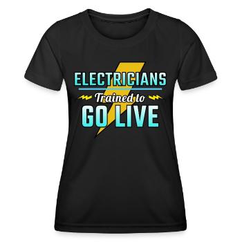 Elektriker Humor Elektrotechniker Ingenieur - Frauen Funktions-T-Shirt - Schwarz - Vorne - AI Model Female 172 light (172cm)