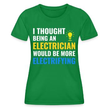 Elektriker Humor Elektrotechniker Ingenieur - Frauen Funktions-T-Shirt - Kelly Green - Vorne - AI Model Female 172 dark (172cm)