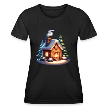Noël douillet Noël laid - T-shirt sport Femme - noir - Devant - AI Model Female 172 light (172cm)