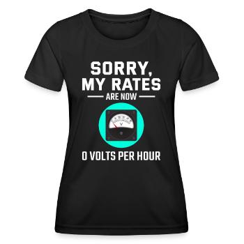 Électricien à la retraite : 0 volts par heure - T-shirt sport Femme - noir - Devant - AI Model Female 172 light (172cm)