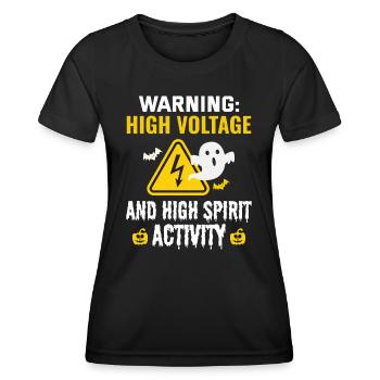 Électricien Halloween : Haute tension, élevé - T-shirt sport Femme - noir - Devant - AI Model Female 172 light (172cm)