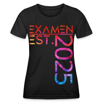 Examen EST. 2025 - Frauen Funktions-T-Shirt - Schwarz - Vorne - AI Model Female 172 light (172cm)