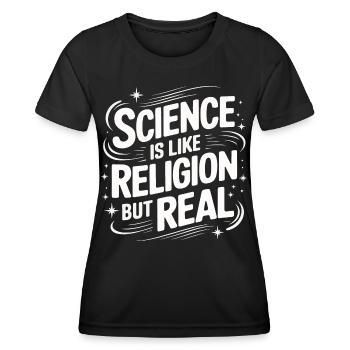 Athéisme, athée, anti-religion, agnostique - T-shirt sport Femme - noir - Devant - AI Model Female 172 light (172cm)
