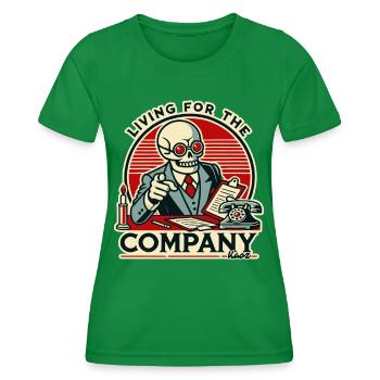 Office life for the company, working until death - Women's Functional T-Shirt - kelly green - Front - AI Model Female 172 dark (172cm)