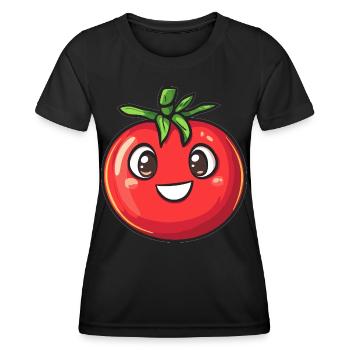 Tomate heureuse - T-shirt sport Femme - noir - Devant - AI Model Female 172 light (172cm)