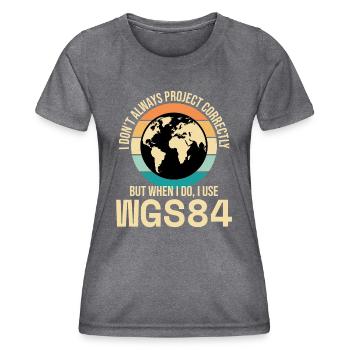 GIS Mapping Geospatial Data Analysis Cartography - Women's Functional T-Shirt - dark melange  - Front - AI Model Female 172 light (172cm)