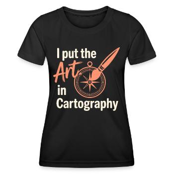 Kunst, Kartographie, GIS, Kartenerstellung, Design - Frauen Funktions-T-Shirt - Schwarz - Vorne - AI Model Female 172 light (172cm)