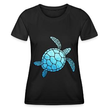 Schildkröte Turtle Geschenkidee Schildkröten Meer - Frauen Funktions-T-Shirt - Schwarz - Vorne - AI Model Female 172 light (172cm)
