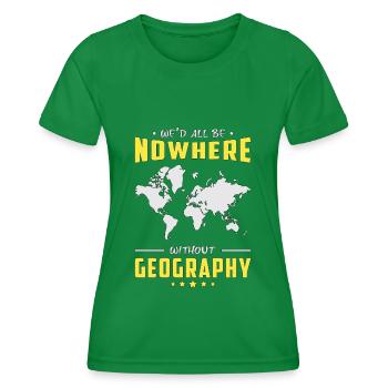 Geografie Lehrer Geocaching Geography Geschenkidee - Frauen Funktions-T-Shirt - Kelly Green - Vorne - AI Model Female 172 dark (172cm)
