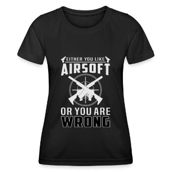 Airsoft Airair Gotcha Paintball Team Gift Idea - Women's Functional T-Shirt - black - Front - AI Model Female 172 light (172cm)