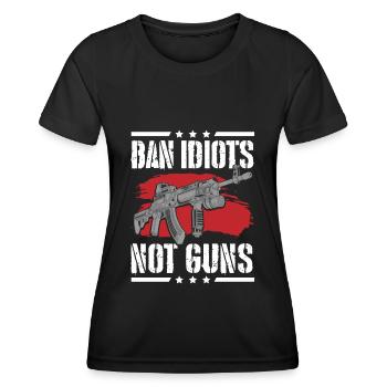 Idiot Humor Evil Office Humor - Women's Functional T-Shirt - black - Front - AI Model Female 172 light (172cm)