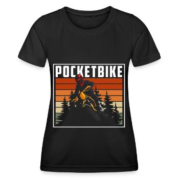 Pocketbike Biker Zweirad Matsch - Frauen Funktions-T-Shirt - Schwarz - Vorne - AI Model Female 172 light (172cm)
