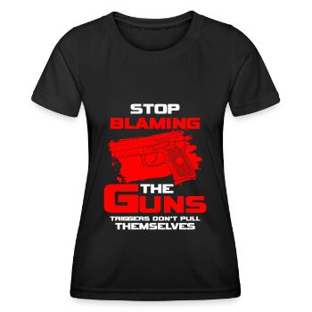 Pistole Munition Jagd Schießen - Frauen Funktions-T-Shirt - Schwarz - Vorne - AI Model Female 172 light (172cm)