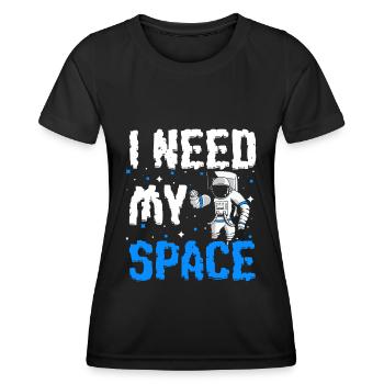Weltall Logo Stern Rakete - Frauen Funktions-T-Shirt - Schwarz - Vorne - AI Model Female 172 light (172cm)