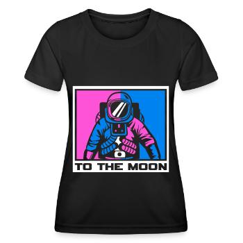 Logo de l’espace Voyager - T-shirt sport Femme - noir - Devant - AI Model Female 172 light (172cm)
