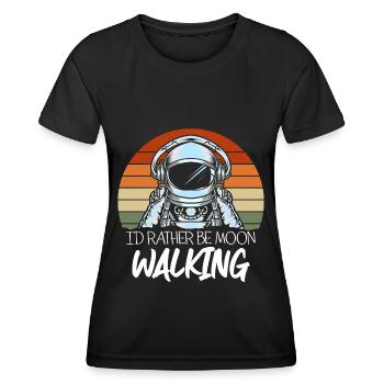 Weltall Schwerelos Voyager Rakete - Frauen Funktions-T-Shirt - Schwarz - Vorne - AI Model Female 172 light (172cm)