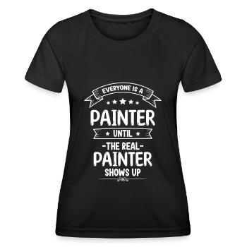 Pinceau de peintre - T-shirt sport Femme - noir - Devant - AI Model Female 172 light (172cm)